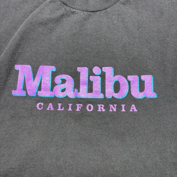 John Galt Tee One Size Crop Top Malibu California Crewneck Oversized Beach Party - Picture 3 of 4